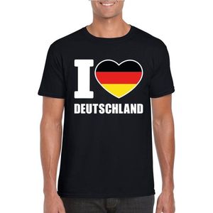 Zwart I love Deutschland supporter shirt heren - Duitsland t-shirt heren