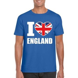 Blauw I love England supporter shirt heren - Engeland t-shirt heren