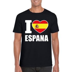 I love Espana/ Spanje supporter shirt zwart heren