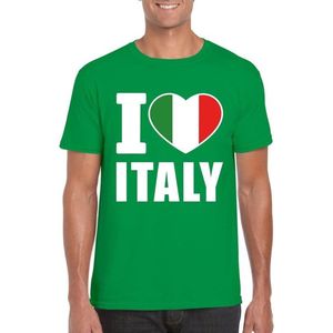 Groen I love Italy supporter shirt heren - Italie t-shirt heren