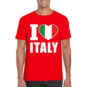 Rood I love Italie fan shirt heren - Feestshirts