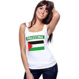 Palestina vlag mouwloos shirt wit dames
