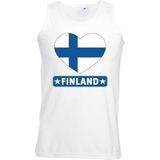 Finland hart vlag mouwloos shirt wit heren
