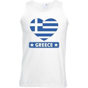Bellatio Decorations - Griekenland - Singlet Shirt - Wit - Heren