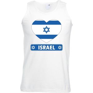 Singlet - Wit - Katoen - Israel Hart Print