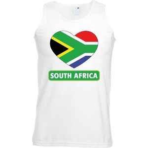 Bellatio Decorations - Zuid Afrika - Singlet Shirt - Wit - Mouwloos