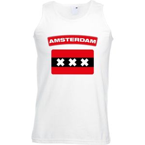 Bellatio Decorations - Amsterdamse Vlag - Singlet Shirt - Wit