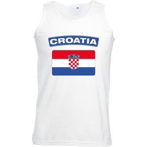 Bellatio Decorations - Singlet Shirt - Wit - Kroatische Vlag - Heren