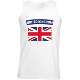 Singlet shirt/ tanktop Engelse vlag wit heren S