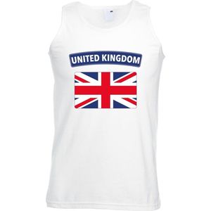 Singlet shirt/ tanktop Engelse vlag wit heren S