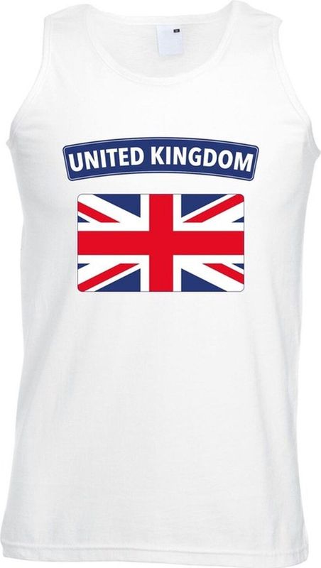 Singlet shirt/ tanktop Engelse vlag wit heren S