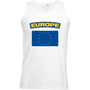 Bellatio Decorations - Singlet Shirt - Wit - Europese Vlag - Heren