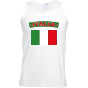 Italie singlet shirt/ tanktop met Italiaanse vlag wit heren S