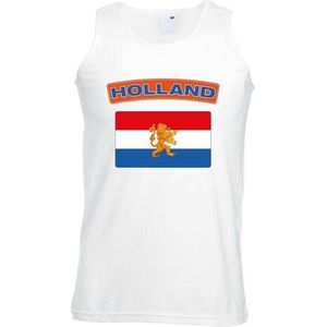 Holland vlag mouwloos shirt wit heren