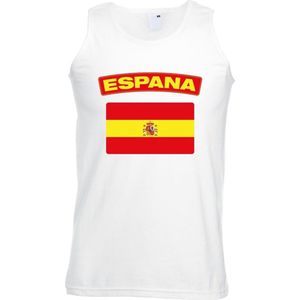 Bellatio Decorations - Singlet Shirt - Wit - Spaanse Vlag