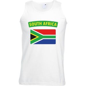 Singlet - Wit - Katoen - Zuid Afrikaanse Vlag