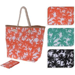 Strandtas hawaii print zeegroen