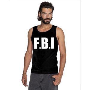 Bellatio Decorations - FBI Tanktop - Zwart - 100% Katoen