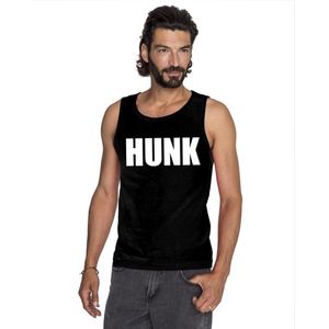 Hunk - Tekst Singlet Shirt - Zwart - Heren