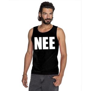 Bellatio Decorations - Nee Tekst Singlet Shirt - Zwart - Heren