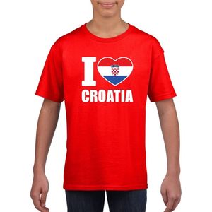 I Love Kroatie - Sportshirt - Rood - Kinderen - Koratisch