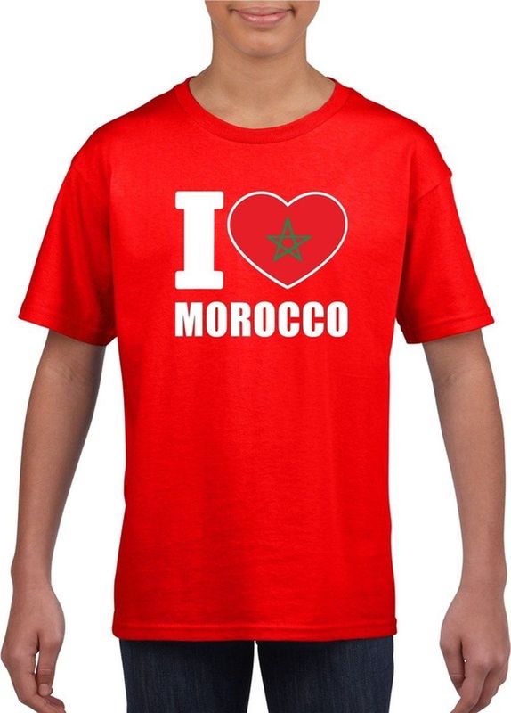 Bellatio Decorations - I Love Marokko Shirt - Rood - Katoen