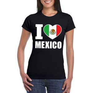 Zwart I love Mexico fan shirt dames - Feestshirts