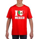 Bellatio Decorations - I Love Mexico - Supporter Shirt - Rood - Kinderen