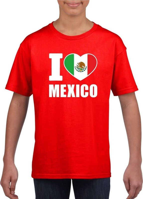 Bellatio Decorations - I Love Mexico - Supporter Shirt - Rood - Kinderen