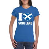 Bellatio Decorations - I Love Schotland - T-shirt - Blauw - Dames