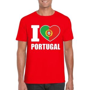 I love Portugal supporter shirt rood heren