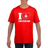 Bellatio Decorations - I Love Zwitserland - T-shirt - Rood - Kinderen