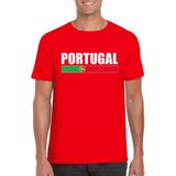 Rood Portugal supporter t-shirt voor heren - Portugese vlag shirts