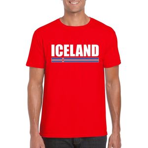 Rood IJsland supporter t-shirt voor heren - IJslandse vlag shirts