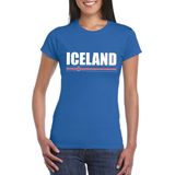 Blauw IJsland supporter t-shirt voor dames - IJslandse vlag shirts