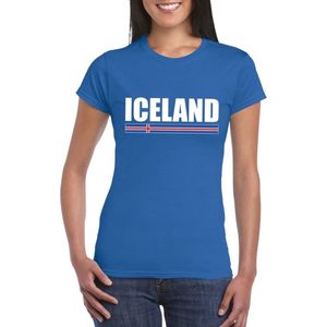 Blauw IJsland supporter t-shirt voor dames - IJslandse vlag shirts