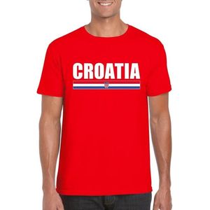 Rood Kroatie supporter t-shirt voor heren - Kroatische vlag shirts M