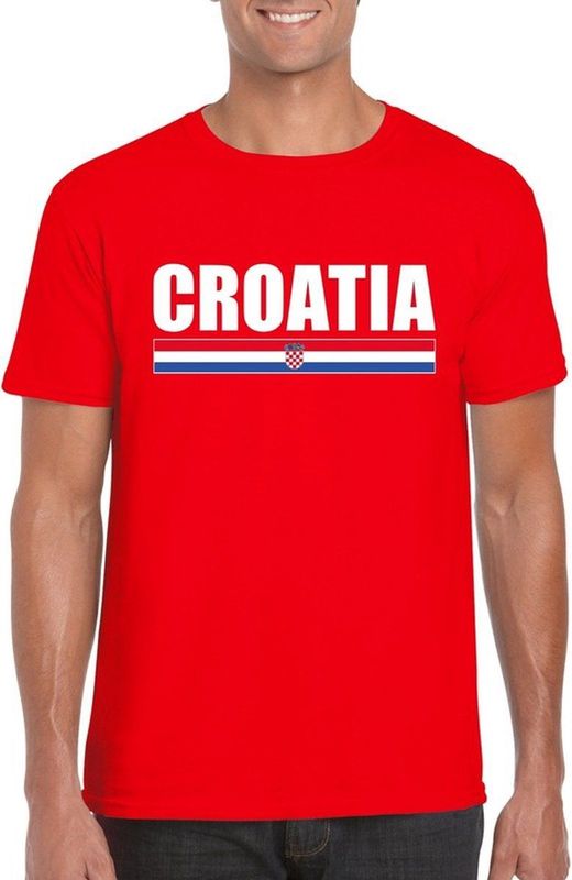 Rood Kroatie supporter t-shirt voor heren - Kroatische vlag shirts