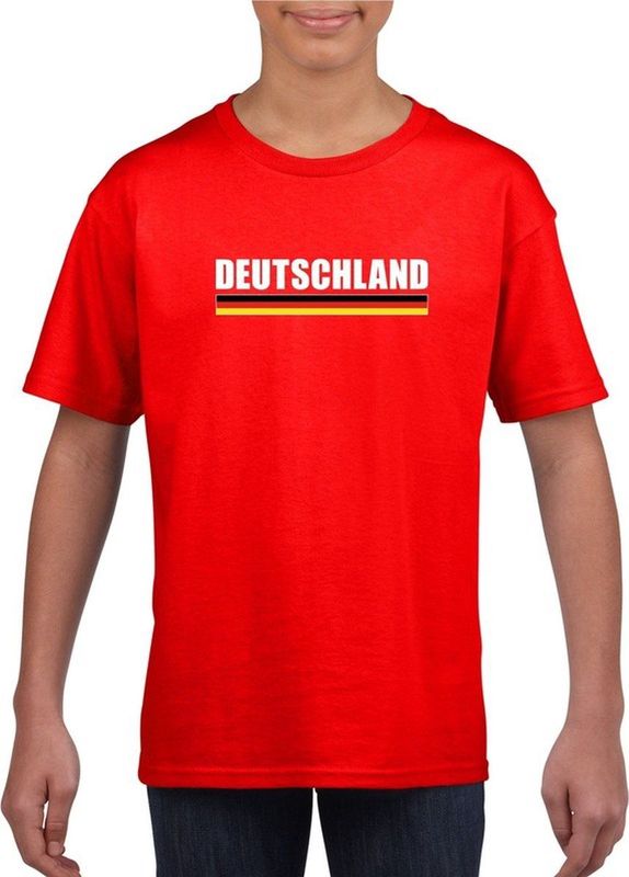 Rood Duitsland supporter t-shirt voor heren - Duitse vlag shirts 110 116