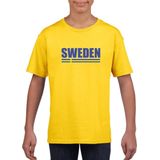 Geel Zweden supporter t-shirt voor heren - Zweedse vlag shirts 110 116