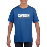 Blauw Zweden supporter t-shirt voor heren - Zweedse vlag shirts 110 116