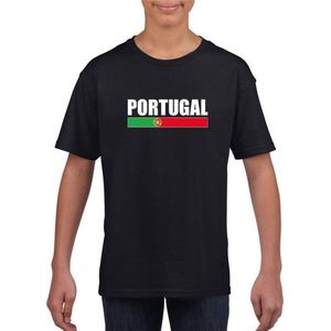 Zwart Portugal supporter t-shirt voor heren - Portugese vlag shirts 110/116