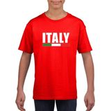 Rood Italie supporter t-shirt voor heren - Italiaanse vlag shirts 110 116
