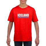 Rood IJsland supporter t-shirt voor heren - IJslandse vlag shirts 110 116