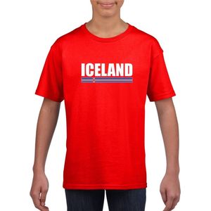 Rood IJsland supporter t-shirt voor heren - IJslandse vlag shirts 122 128