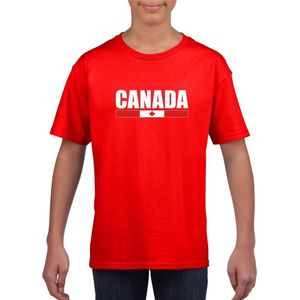 Rood Canada supporter t-shirt voor heren - Canadese vlag shirts 110 116