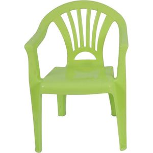 Gras groen stoeltje voor kinderen - Tuinmeubelen - Kunststof binnen/buitenstoelen voor kinderen