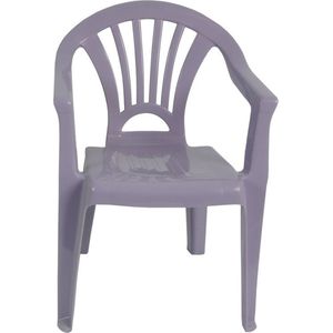 Lila paars stoeltje voor kinderen - Tuinmeubelen - Kunststof binnen/buitenstoelen voor kinderen