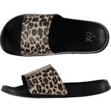 Badslippers huisslippers met panter print voor dames