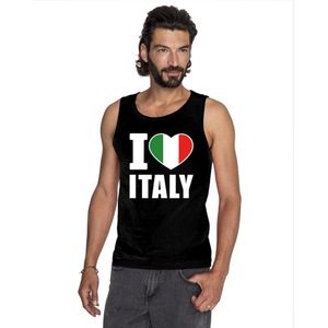 Bellatio Decorations - I love Italie - Singlet - Zwart - Heren